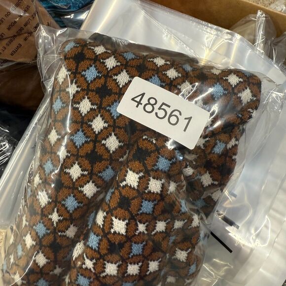 Nine West Women L Large Brown Geometric Pencil Midi Rayon Pull On Mid Rise - Picture 7 of 7